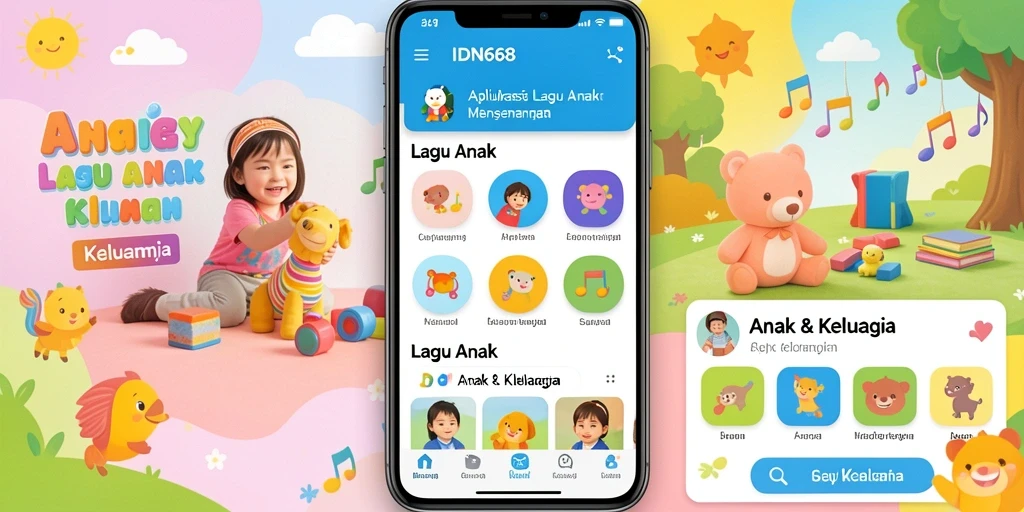 Tampilan antarmuka aplikasi IDN668 yang menyenangkan untuk anak-anak.