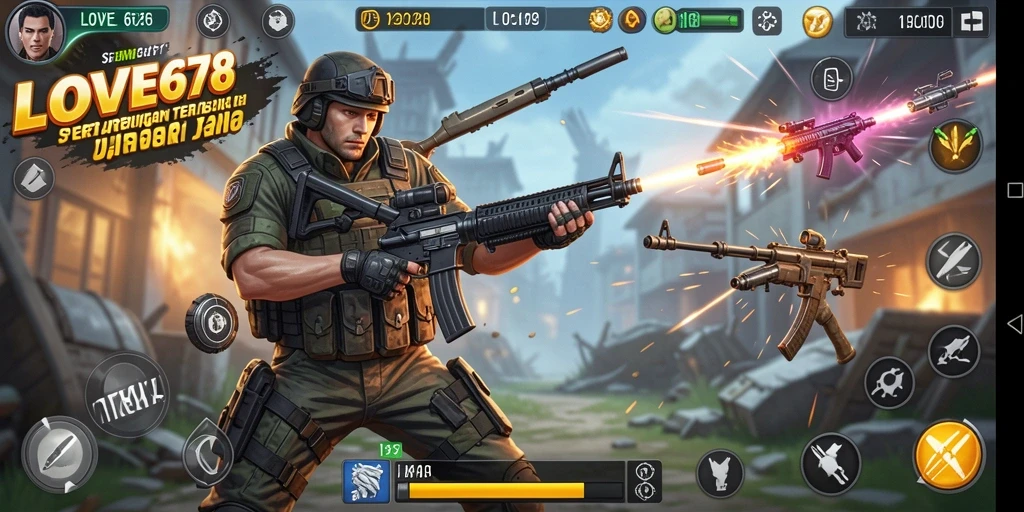 Tampilan antarmuka menarik dari game Tembak Senjata LOVE678.